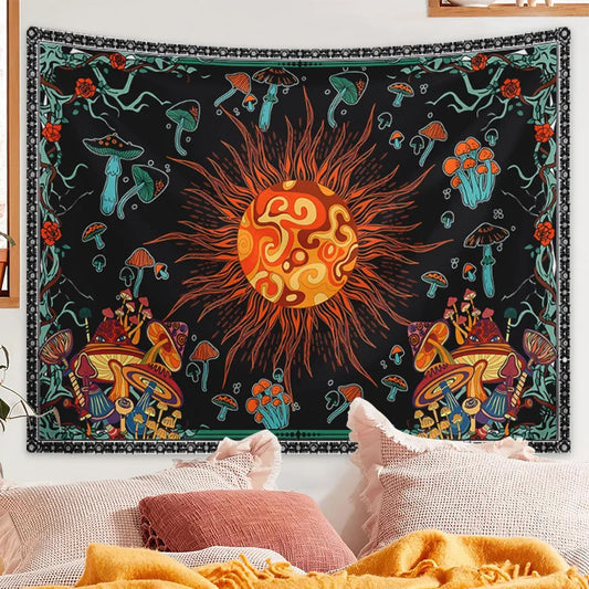 Sun & Moon Horoscope Tapestry – 75×58 cm Divination Wall Hanging for Home Decor