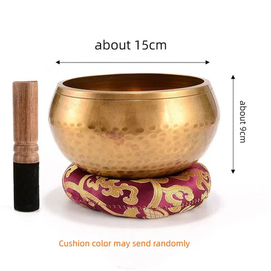 1 Pc Tibetan Singing Bowl – Large Handmade Brass Sound Bowl (13/15/17/20cm Options)