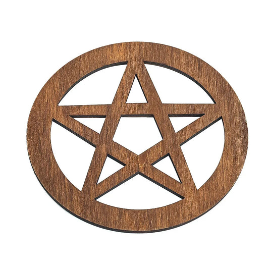 12CM Wooden Sacrificial Altar Pentagram – Witchcraft Ceremonial Ornament & Home Wall Decor