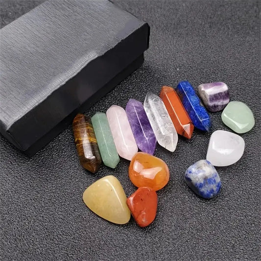 14pcs Pointed Quartz Crystal Set
