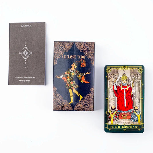A.E. Classic Tarot Cards – Color-Edged Deck with Guidebook for Divination & Party Games