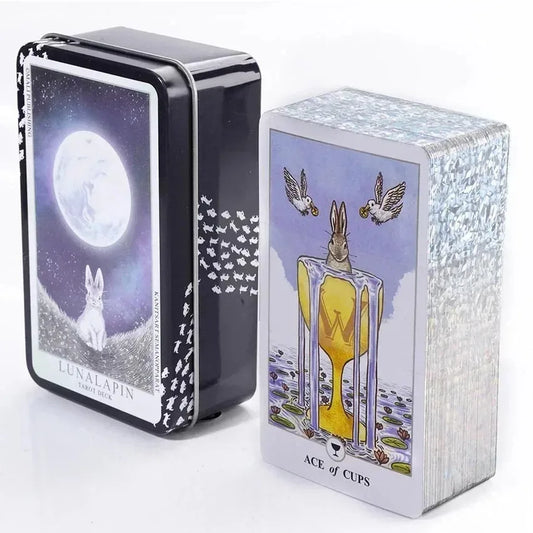 Lunalapin Rabbit Tarot – 78-Card Deck in Iron Box for Fun & Divination