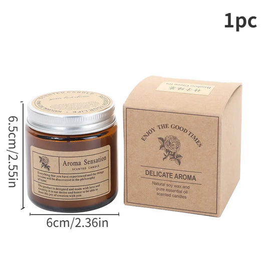 1PC Brown Glass Aromatherapy Candle